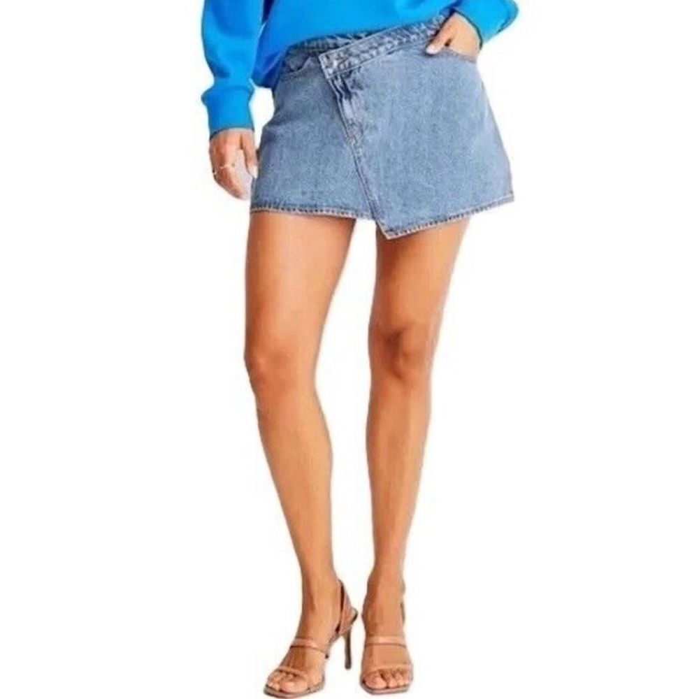 Future Collective Asymmetrical Blue Denim Skirt Size 6